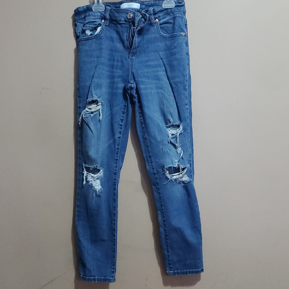 DYNDNM Cara Distressed Blue Jeans Size 26